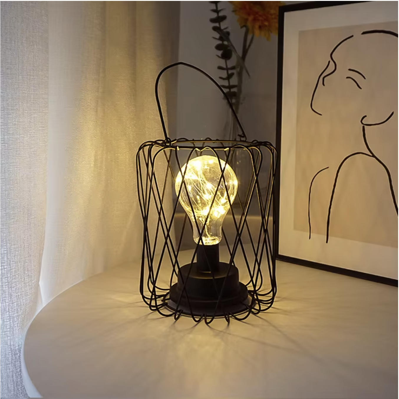 Modern Retro Style LED Table Lamp – Cordless, Battery Powered