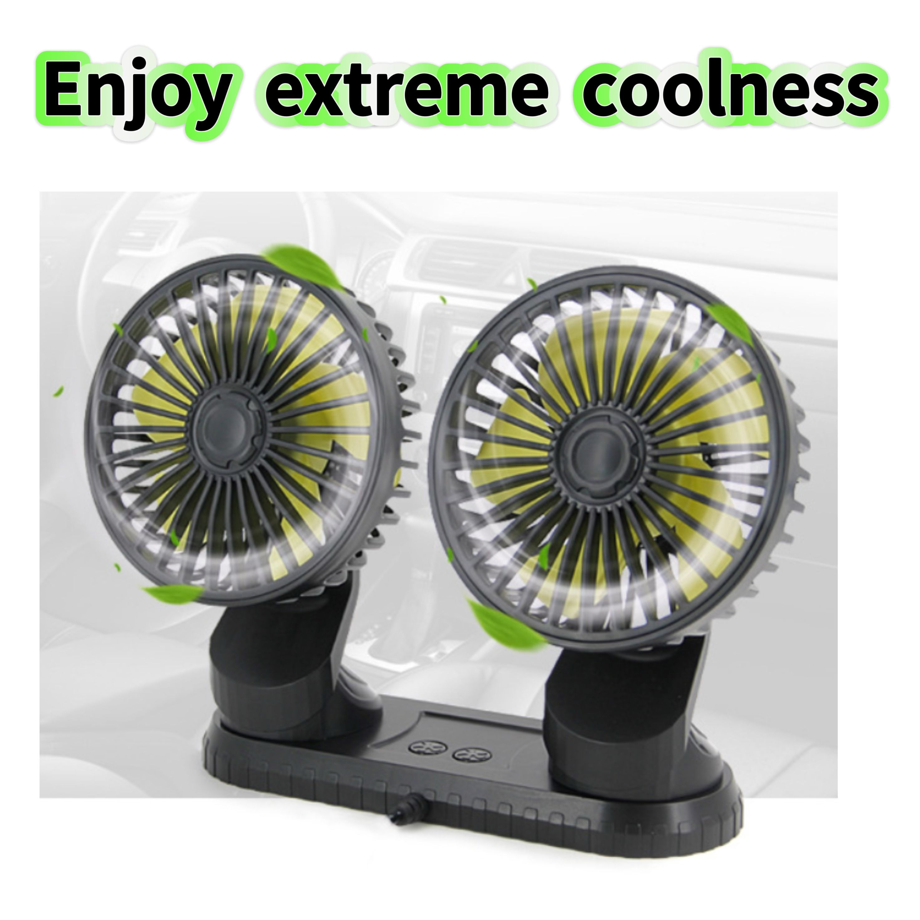Car aromatherapy fan Office fan suction cup double head exhaust fan car seat fan USB  car fan