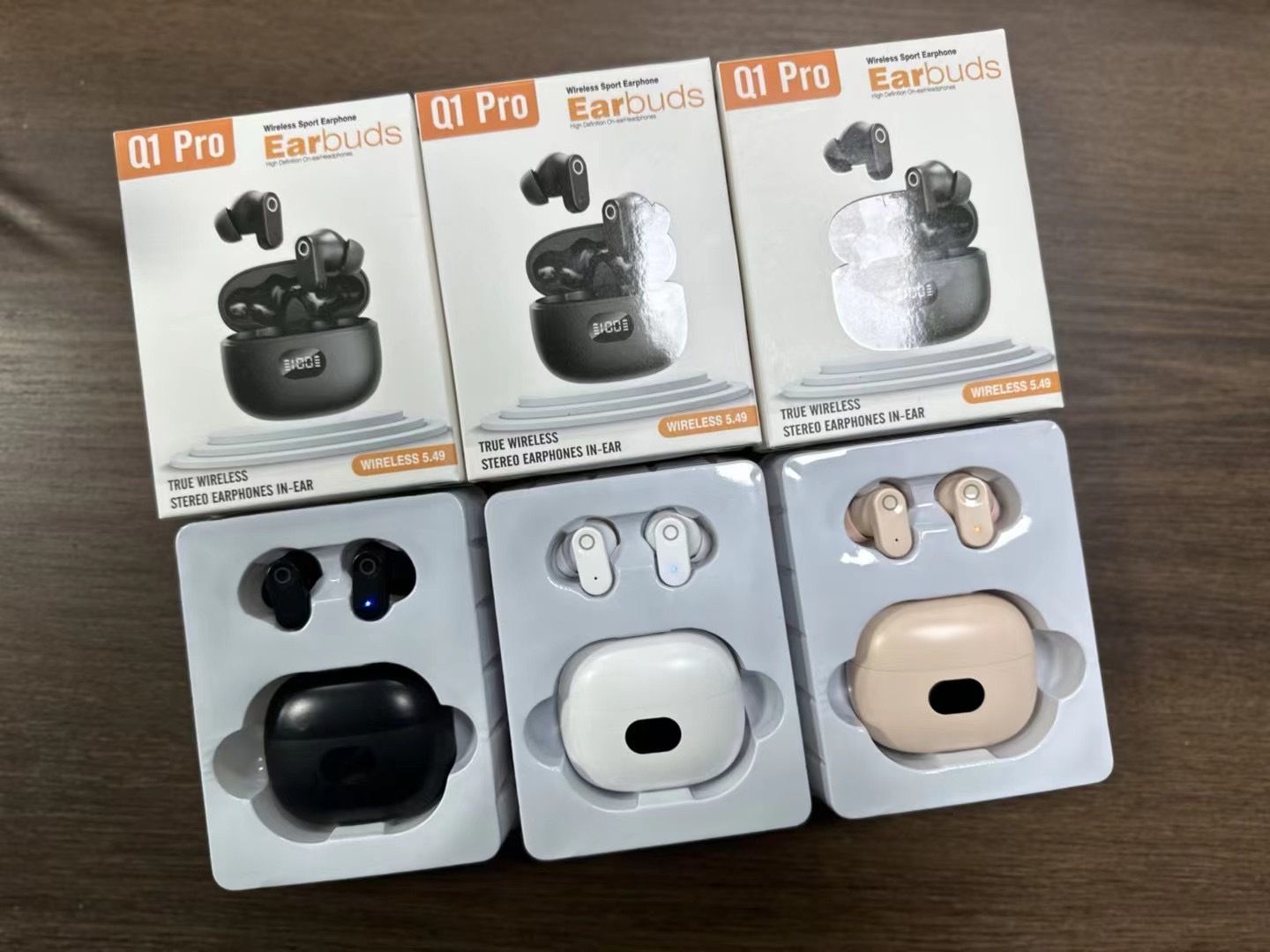 2025 New Q1 Semi-in-ear Wireless Bluetooth Headphones for Running Sports Noise Cancelling with Super Long Battery Life.