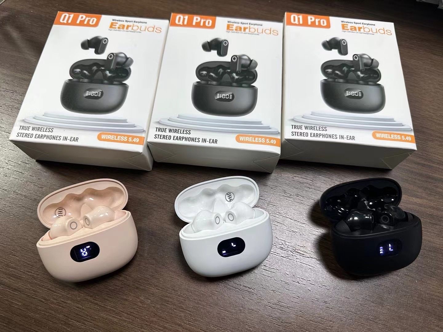 2025 New Q1 Semi-in-ear Wireless Bluetooth Headphones for Running Sports Noise Cancelling with Super Long Battery Life.
