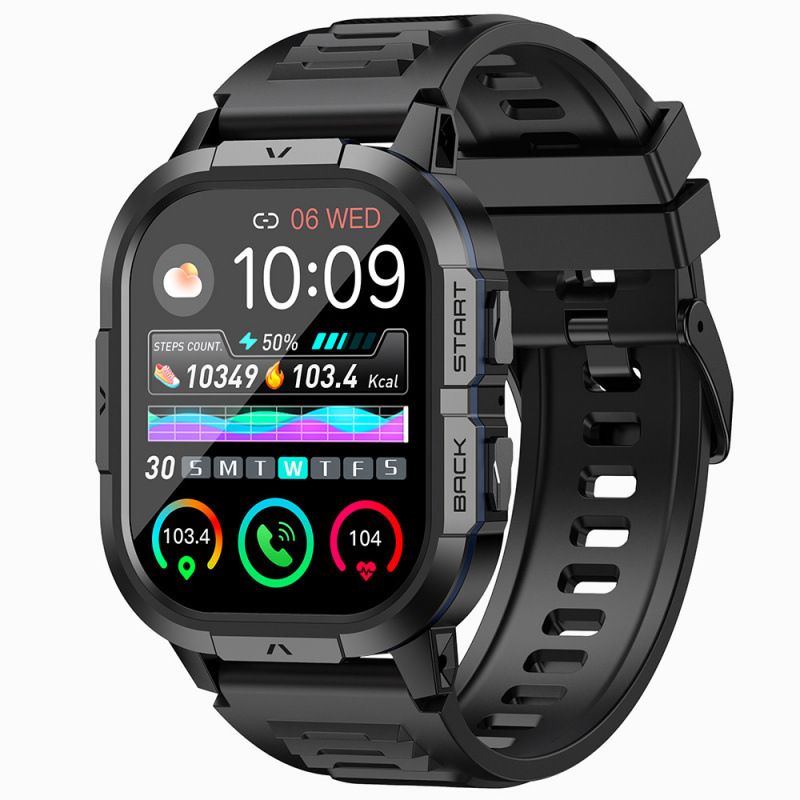 2025 New Smartwatch P110 AMOLED Outdoor Watch Bluetooth Call Heart Rate Blood Oxygen Sleep Monitoring Weather Information