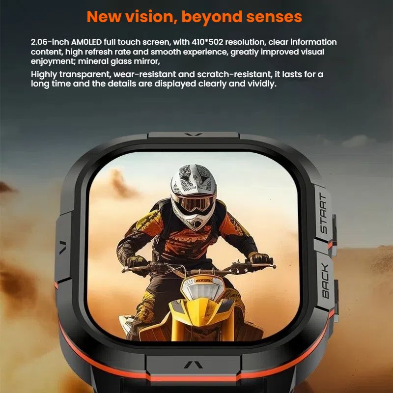2025 New Smartwatch P110 AMOLED Outdoor Watch Bluetooth Call Heart Rate Blood Oxygen Sleep Monitoring Weather Information