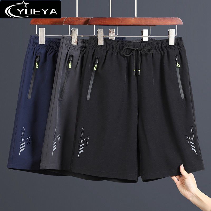 Summer loose wear ice silk casual sports shorts men's thin quick-drying five-point trousers