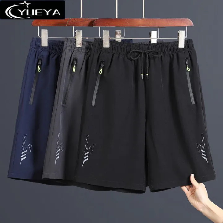 Summer loose wear ice silk casual sports shorts men's thin quick-drying five-point trousers