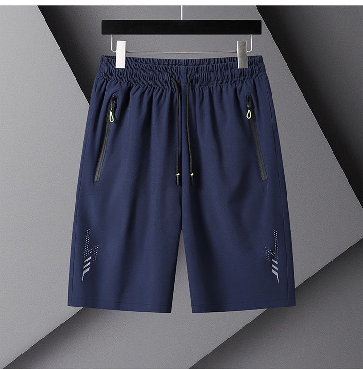 Summer loose wear ice silk casual sports shorts men's thin quick-drying five-point trousers