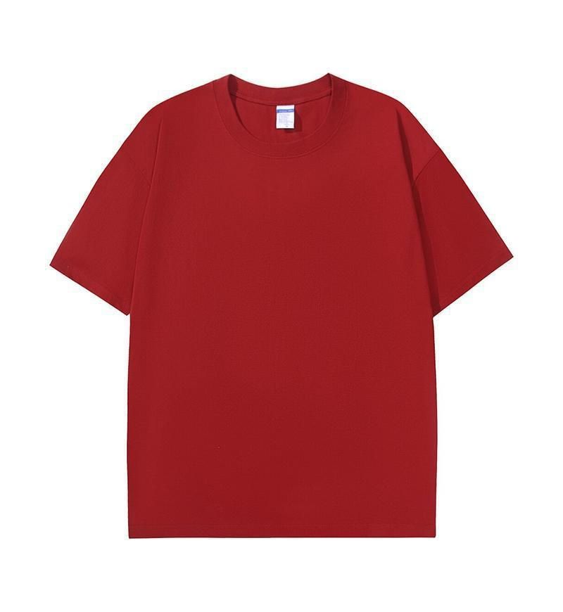2025 Summer New Men's Short Sleeve T-shirt；230g Retro Dropped Shoulder Crew Neck T-shirt ；Fine-combed Dense Double-spun Pure Cotton Short Sleeve T-shirt