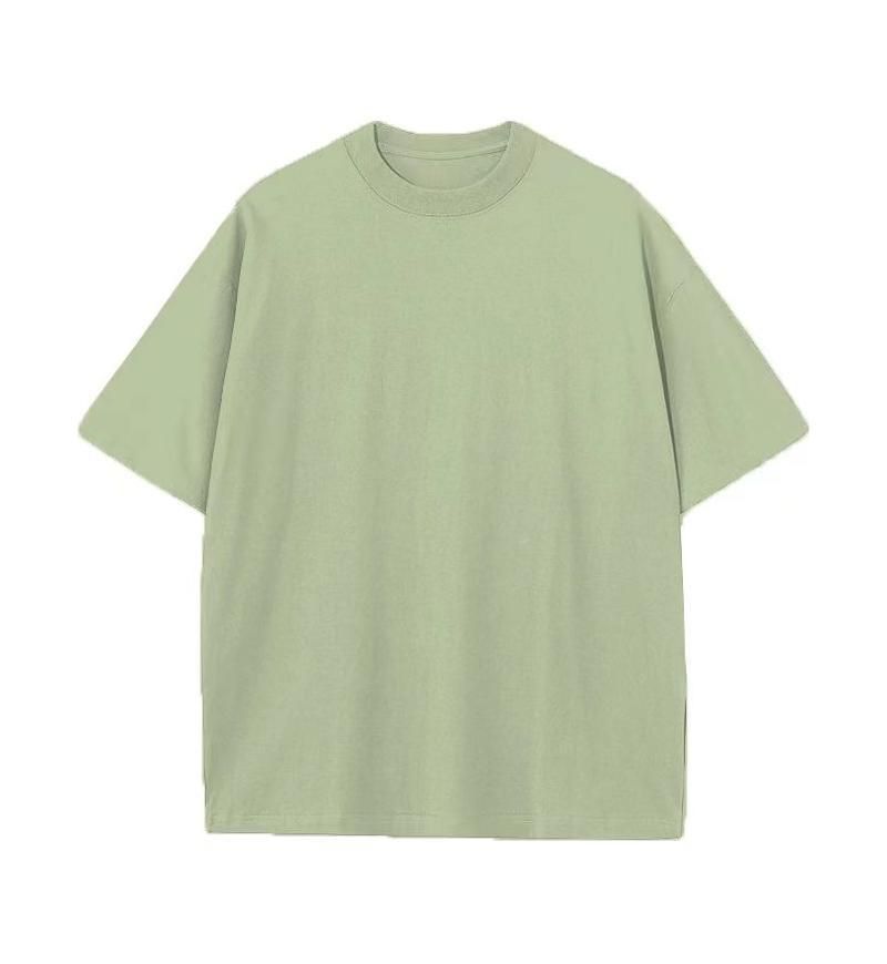 2025 Summer New Men's Short Sleeve T-shirt；230g Retro Dropped Shoulder Crew Neck T-shirt ；Fine-combed Dense Double-spun Pure Cotton Short Sleeve T-shirt