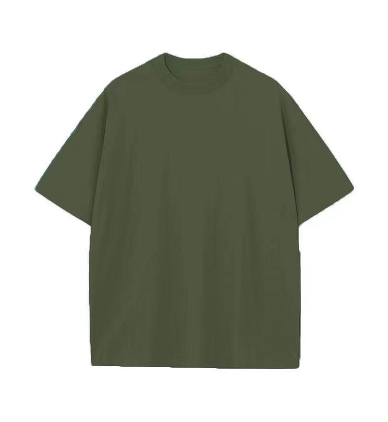 2025 Summer New Men's Short Sleeve T-shirt；230g Retro Dropped Shoulder Crew Neck T-shirt ；Fine-combed Dense Double-spun Pure Cotton Short Sleeve T-shirt