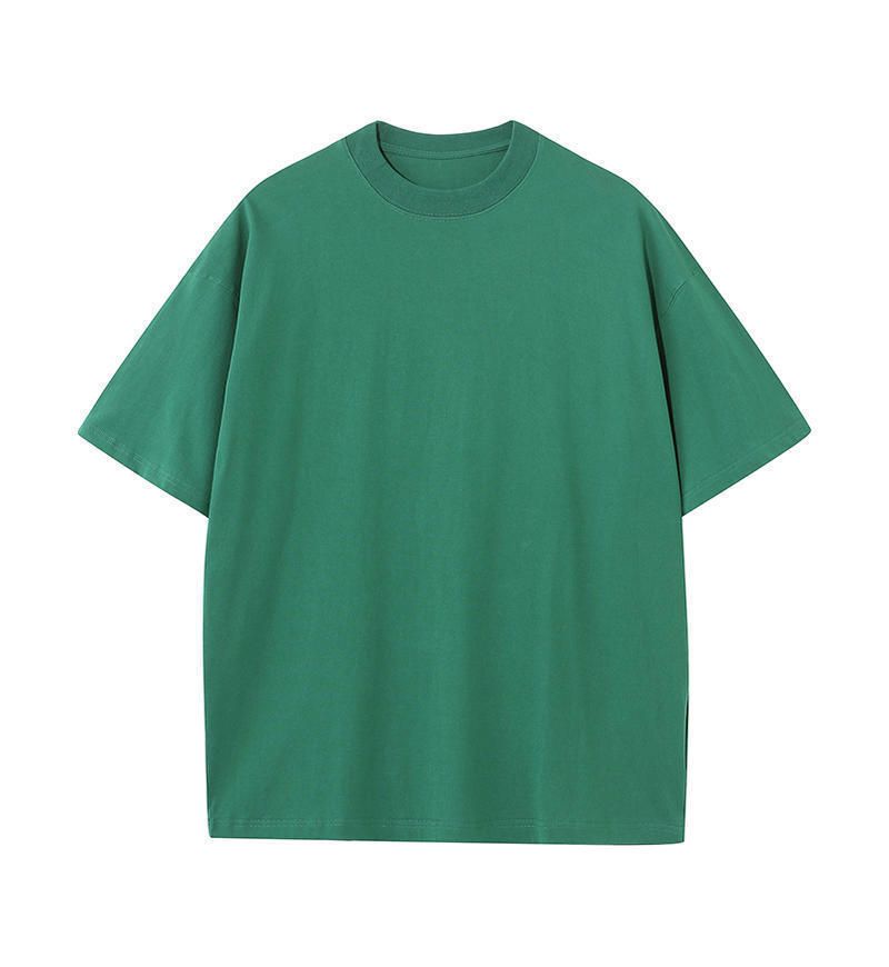2025 Summer New Men's Short Sleeve T-shirt；230g Retro Dropped Shoulder Crew Neck T-shirt ；Fine-combed Dense Double-spun Pure Cotton Short Sleeve T-shirt