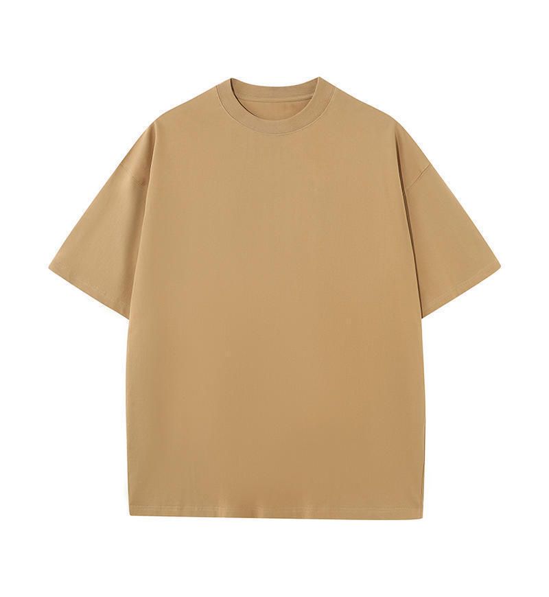 2025 Summer New Men's Short Sleeve T-shirt；230g Retro Dropped Shoulder Crew Neck T-shirt ；Fine-combed Dense Double-spun Pure Cotton Short Sleeve T-shirt