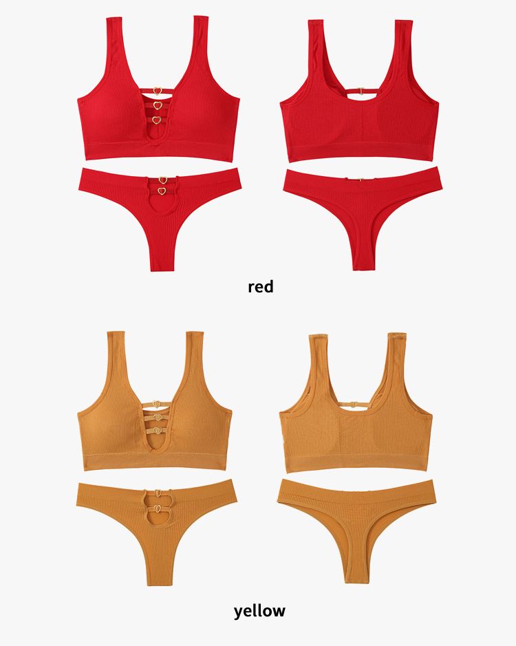 New sexy seamless lingerie set for women with a push-up bra and a vest for sports and breathability