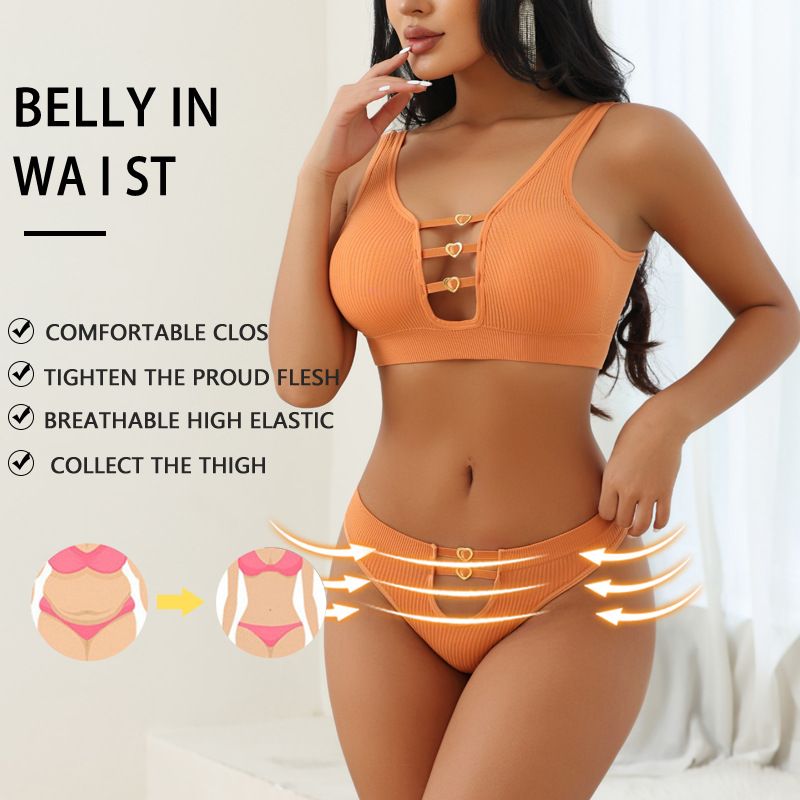 New sexy seamless lingerie set for women with a push-up bra and a vest for sports and breathability