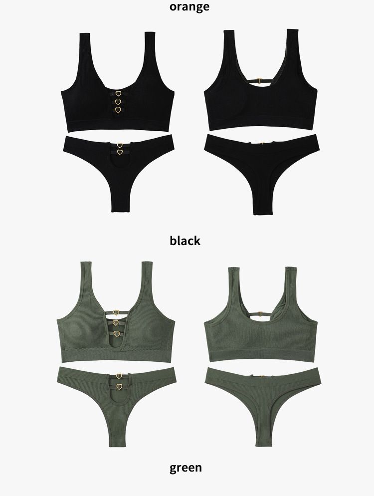 New sexy seamless lingerie set for women with a push-up bra and a vest for sports and breathability