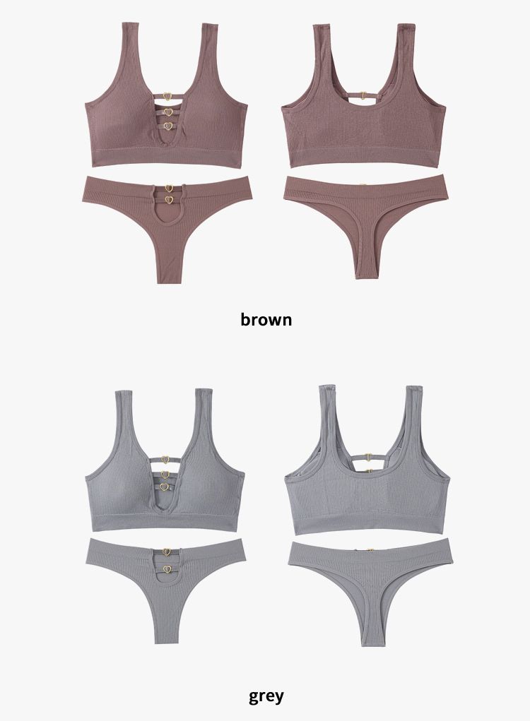 New sexy seamless lingerie set for women with a push-up bra and a vest for sports and breathability