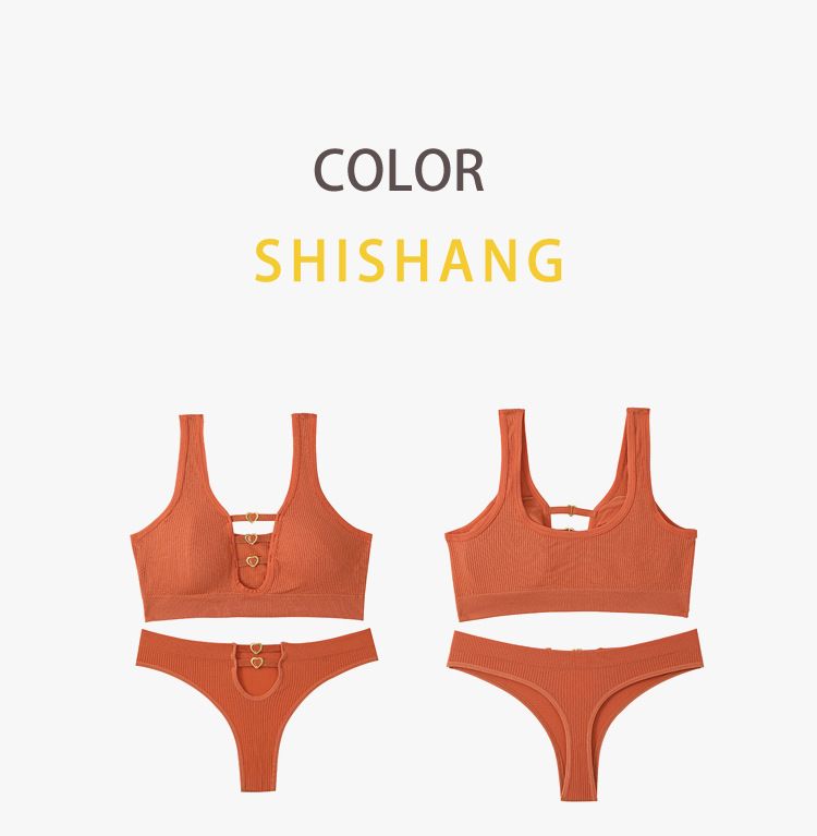 New sexy seamless lingerie set for women with a push-up bra and a vest for sports and breathability
