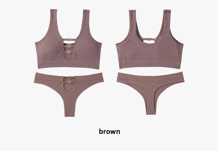 New sexy seamless lingerie set for women with a push-up bra and a vest for sports and breathability