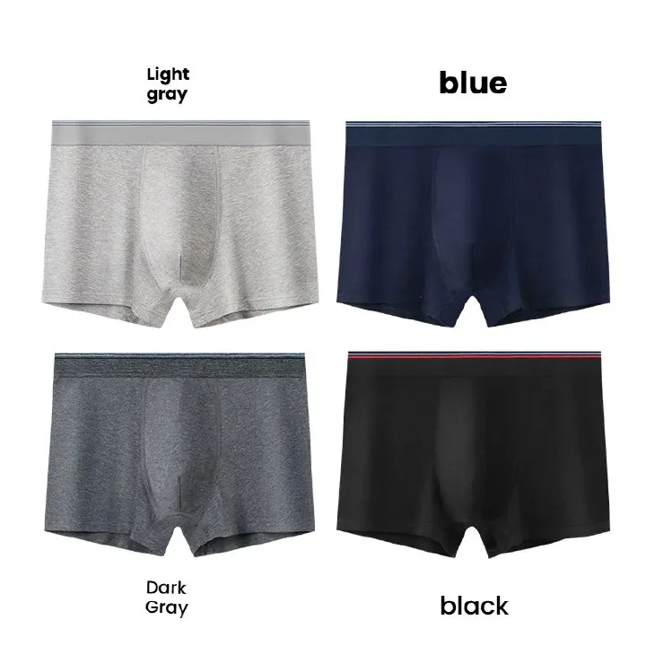 【4pcs】L-6XL Men's  cotton underpants with graphene large size sweat-absorbing youth male shorts