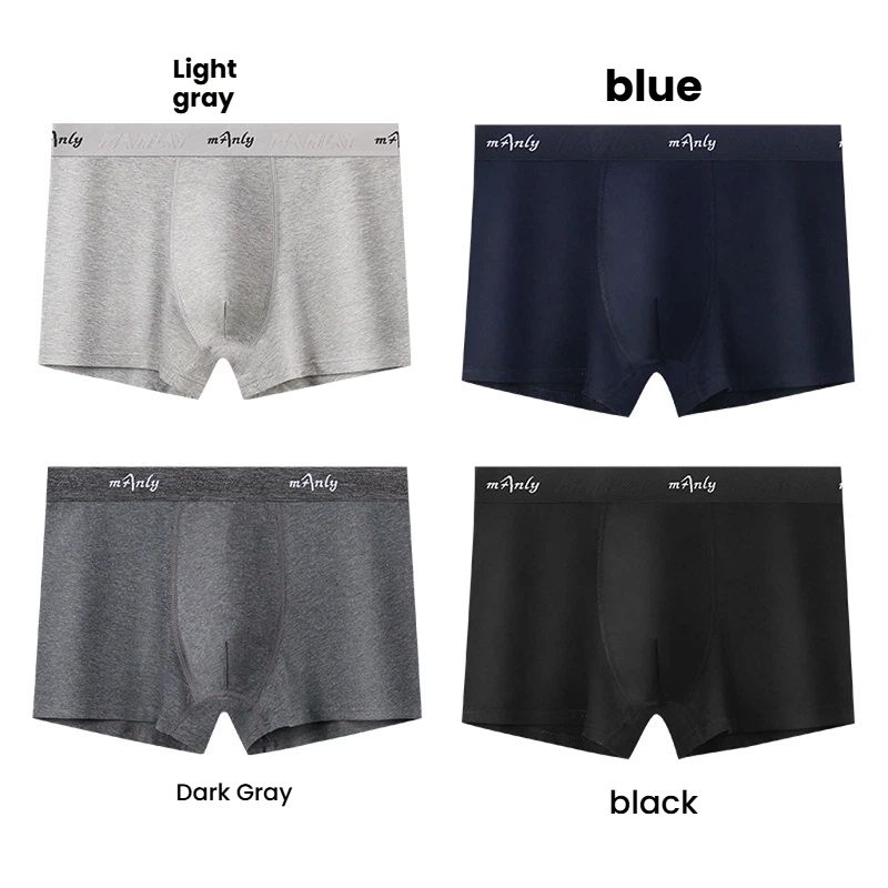 【4pcs】L-6XL Men's  cotton underpants with graphene large size sweat-absorbing youth male shorts