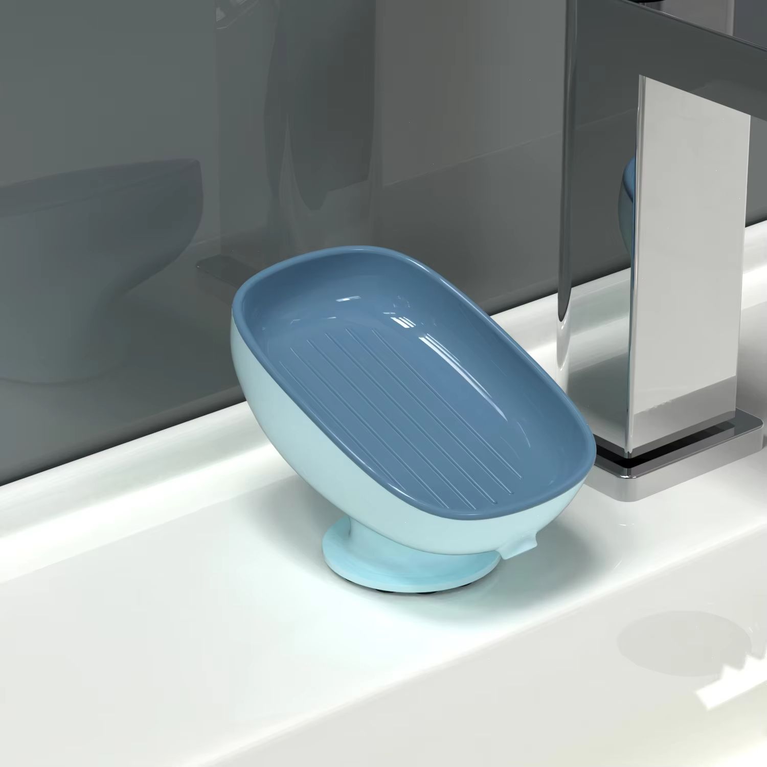 Super suction cup soap tray with drainage function, bathroom soap holder, soap container, bathroom supplies