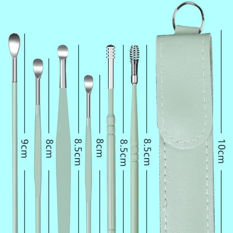Stainless Steel Earpick Ear Cleaner Spoon Ear pick Ear Wax Removal Tool Kit Ear Spoon Care for Baby Adults Ear Care Set