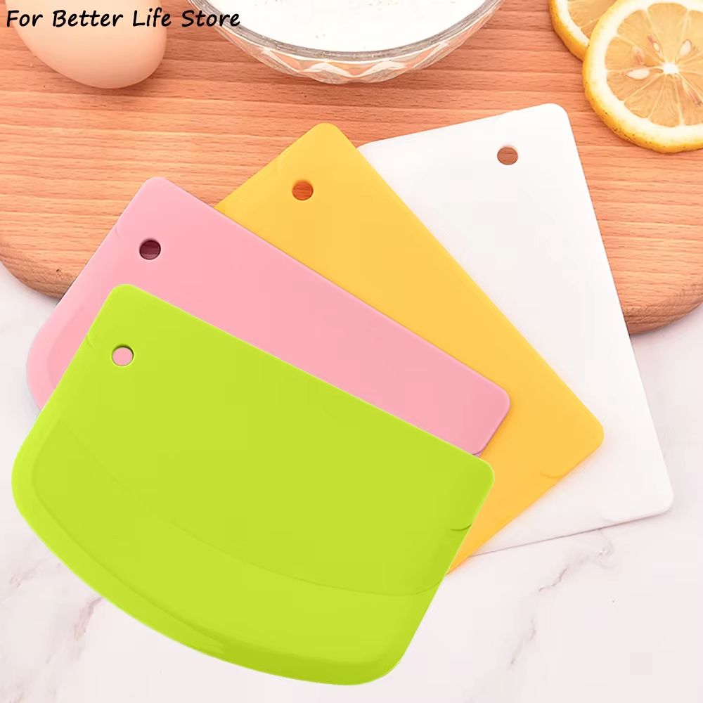 Plastic cake, cream spatula, dough knife, butter batter scraper, decorative plain color, smooth edge baking tool