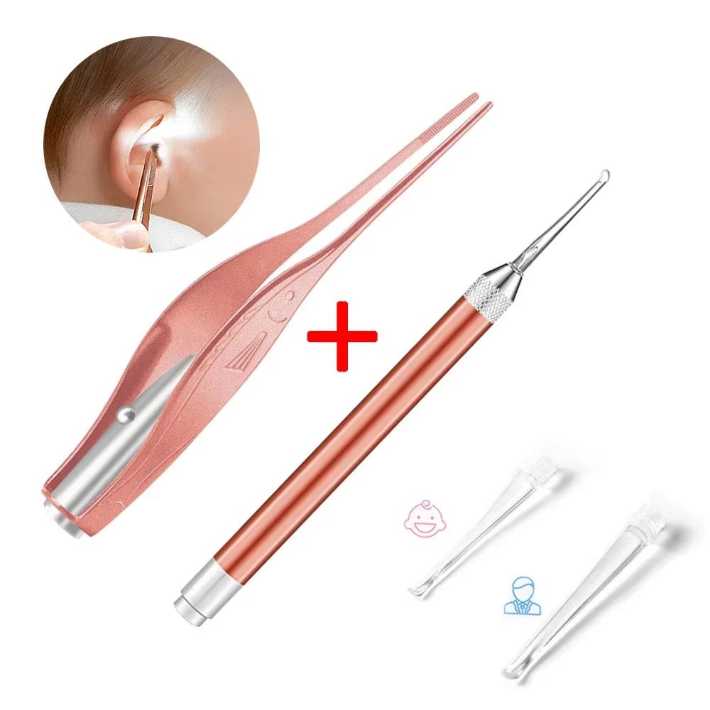 Visual Ear Wax Picker for Kids – Safe LED Lighted Curette for Gentle Cleaning | Includes Ear/Nose Tweezers for Multi-Use