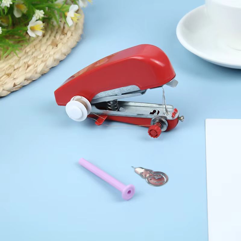 Home Handheld Sewing Machine Portable Outdoor Travel Clothes Fabrics DIY Stitching Sewing Tool Mini Manual Stitch Needlework Machine