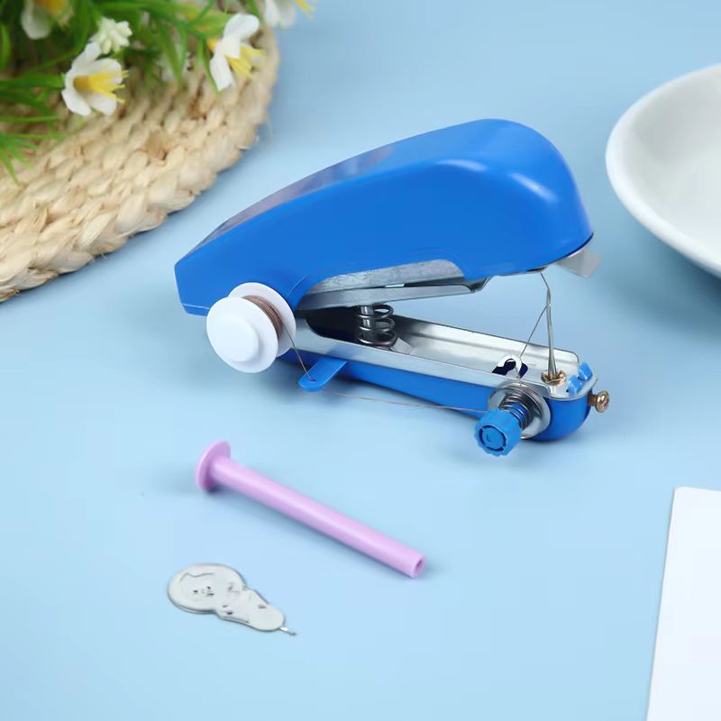 Home Handheld Sewing Machine Portable Outdoor Travel Clothes Fabrics DIY Stitching Sewing Tool Mini Manual Stitch Needlework Machine