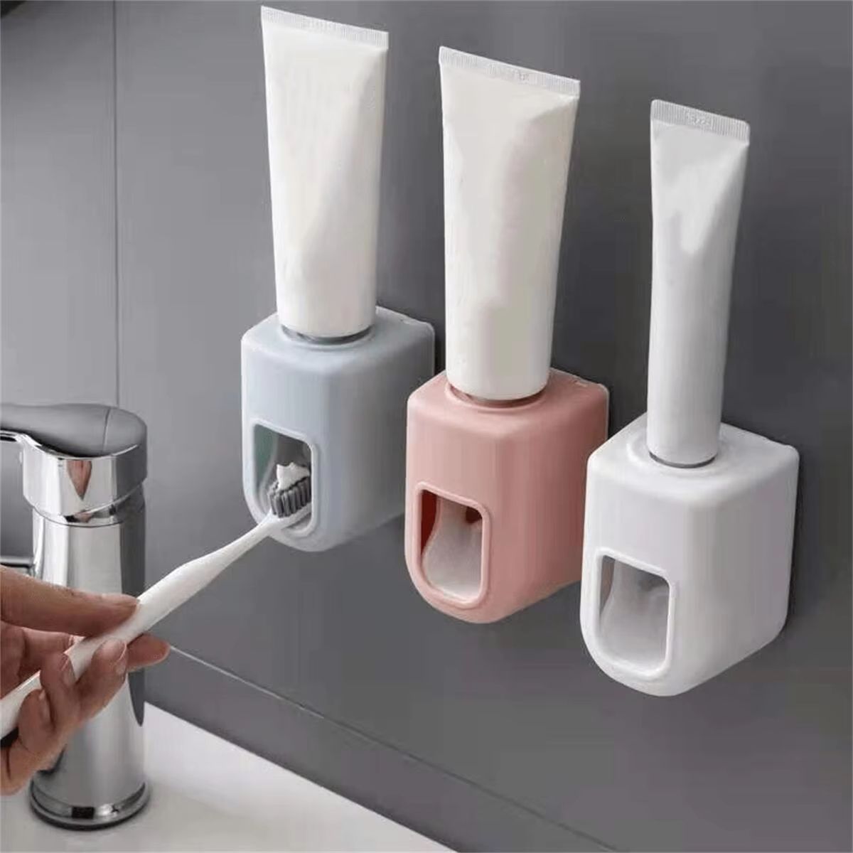 Wall Mounted Automatic Toothpaste Squeezer, Simple Toothpaste Holder Toothpaste Dispenser Wall Mounted for Bathroom