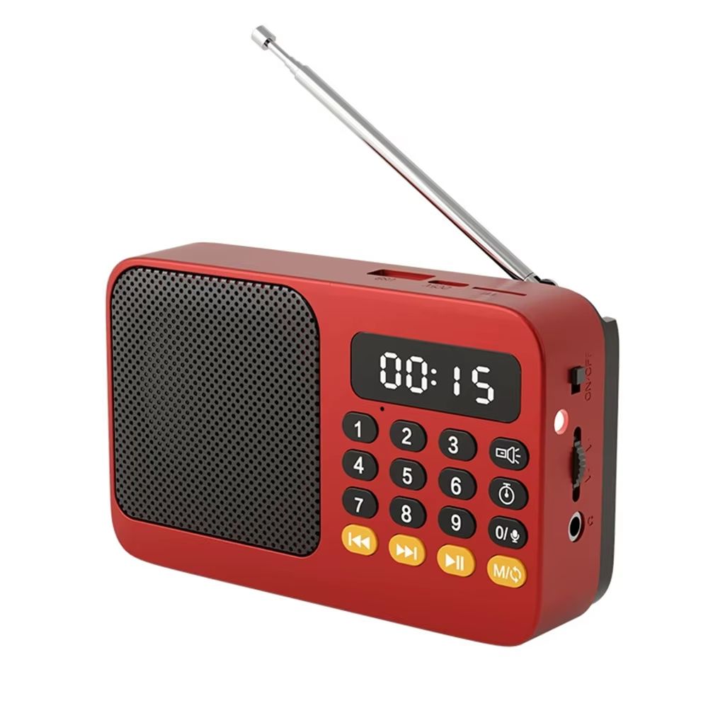 Handheld Rechargeable Digital FM USB TF MP3 Player Portable Radio Music Player Speaker Devices Supplies With LED Display Radio