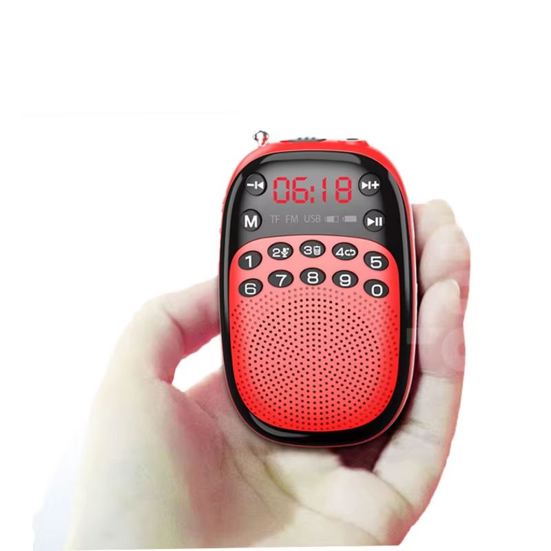 Mini Pocket FM Radio Portable Rechargeable DSP Radios Wireless Bluetooth Speaker Internal&External Recording TF USB Music Play