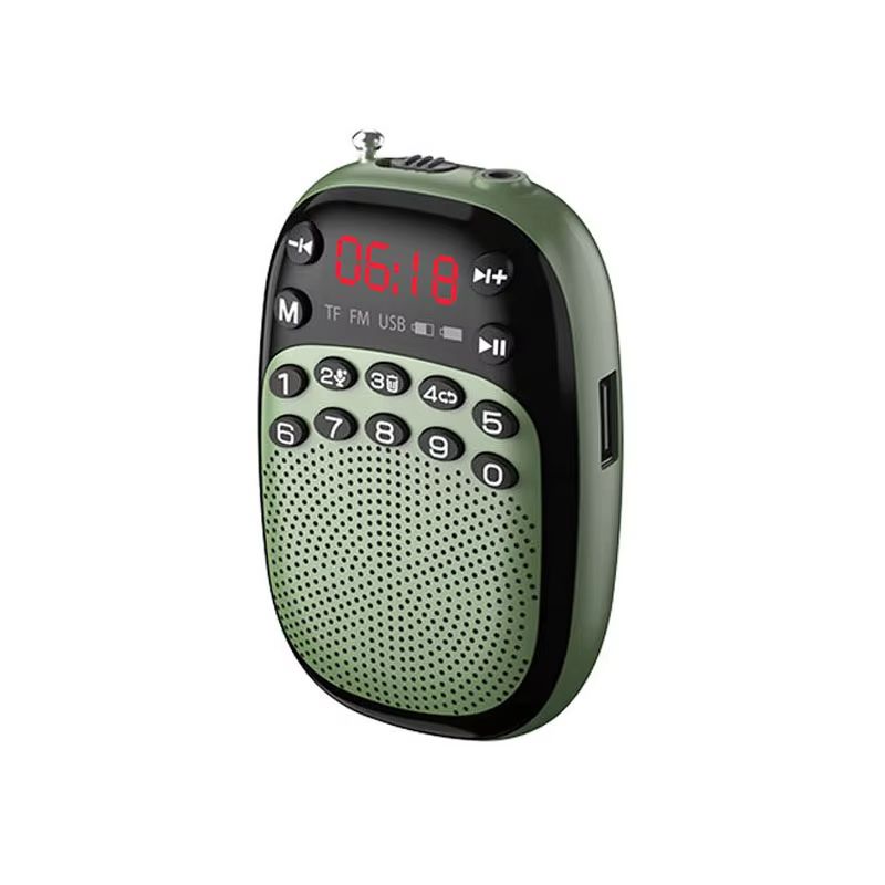 Mini Pocket FM Radio Portable Rechargeable DSP Radios Wireless Bluetooth Speaker Internal&External Recording TF USB Music Play