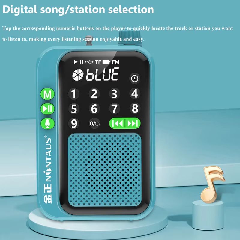 Mini Portable FM Radio Best Reception Radios 5W Wireless Bluetooth Speaker TF Card U Disk Music MP3 Player Support HD Rcording