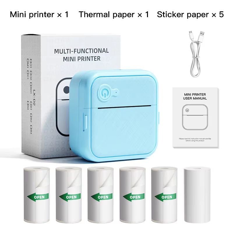 D8 portable mini printer wireless Bluetooth ink free sticker making machine, printing label pricing machine, suitable for offices, schools, kitchens