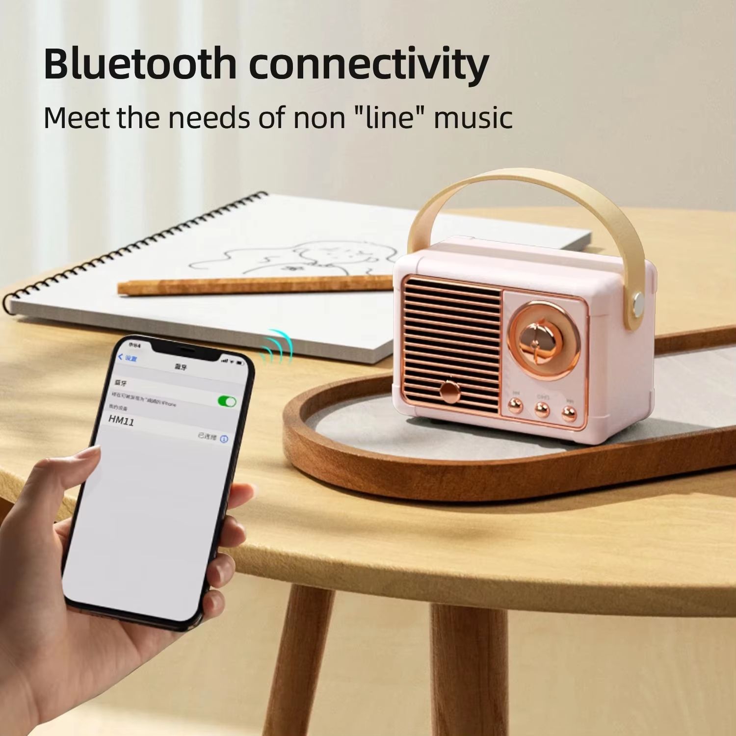 Wireless portable Bluetooth speaker, mini subwoofer, creative retro radio Bluetooth speaker, mini Bluetooth speaker