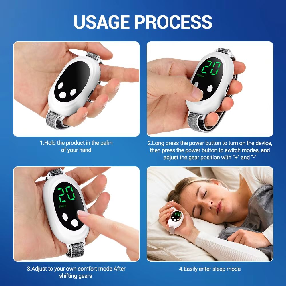 New type of microcurrent sleep aid device sleep aid for insomnia, stress and anxiety relief, palm pulse massager
