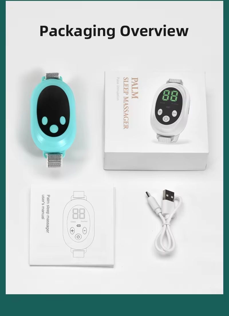 New type of microcurrent sleep aid device sleep aid for insomnia, stress and anxiety relief, palm pulse massager