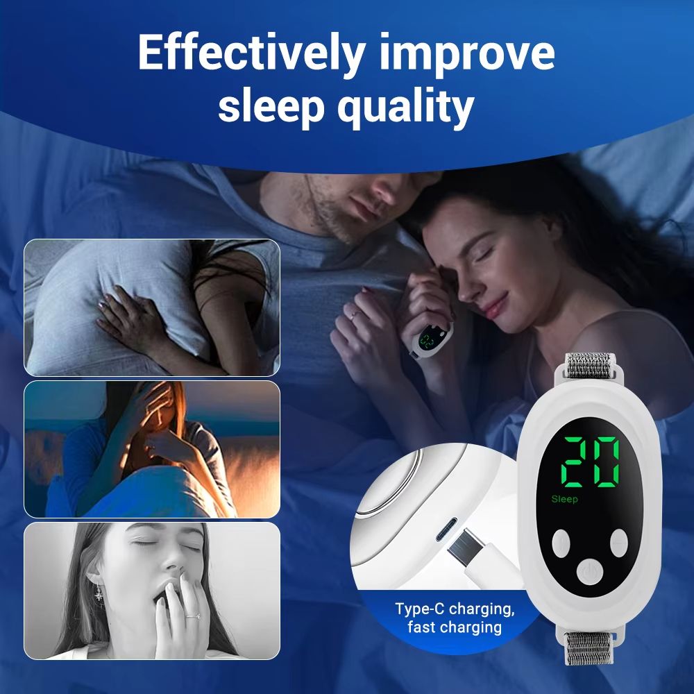 New type of microcurrent sleep aid device sleep aid for insomnia, stress and anxiety relief, palm pulse massager