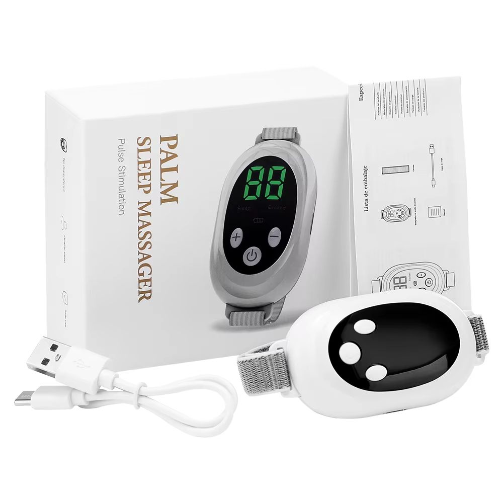 New type of microcurrent sleep aid device sleep aid for insomnia, stress and anxiety relief, palm pulse massager