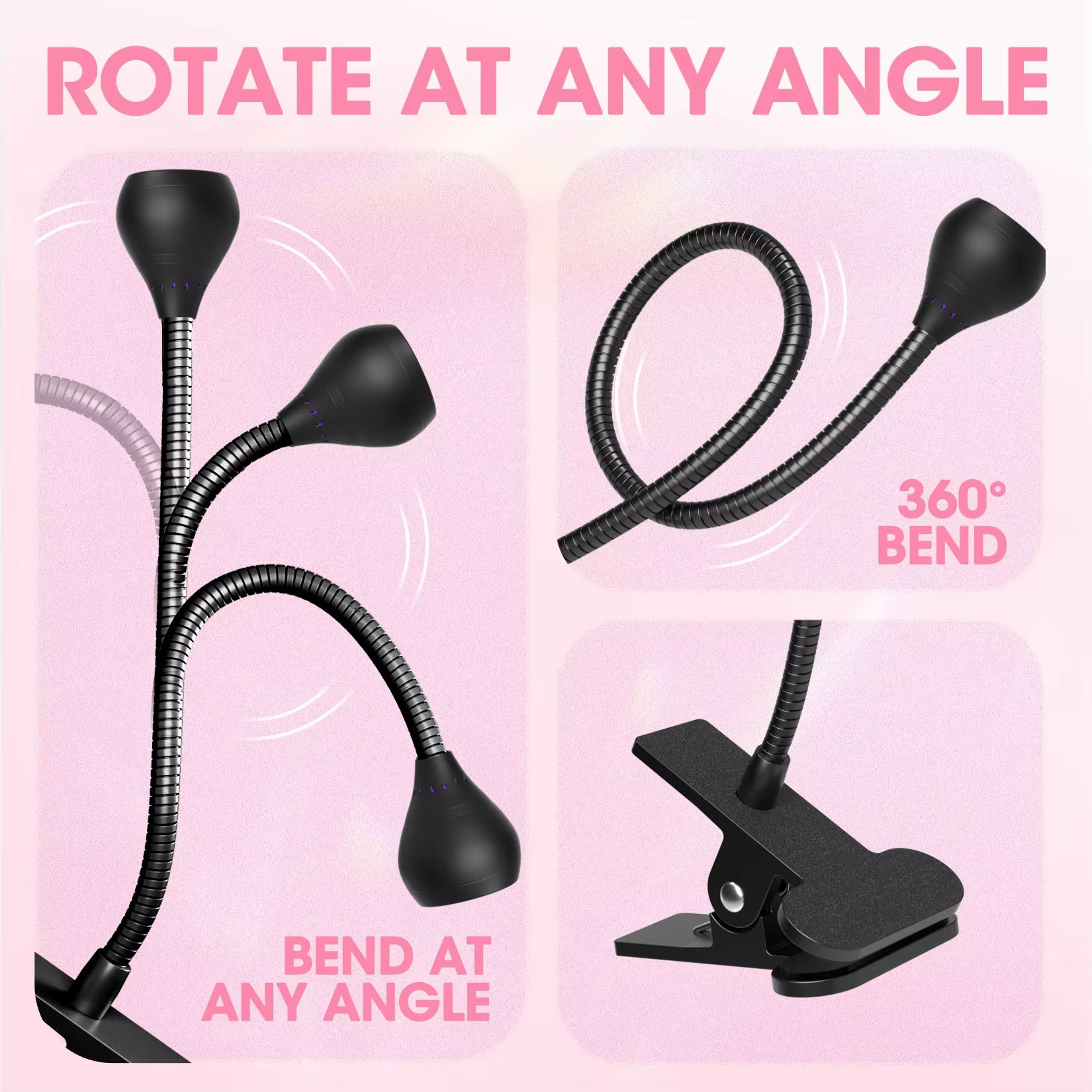 Nail dryer nail lamp 395nm wavelength clip desktop mini USB, suitable for gel nail polish nail polish UV curing lamp nail baking lamp nail salon tools