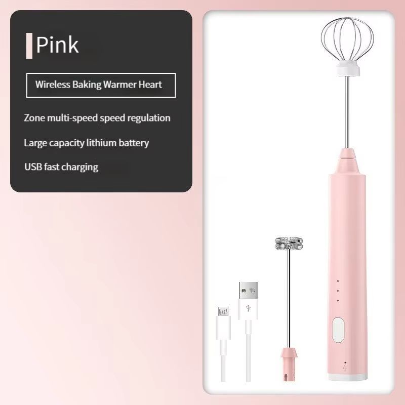 USB Rechargeable Handheld Egg Beater 3 Speeds Electric Milk Frother Foam Maker Mixer Coffee Drink Frothing Wand Foamer