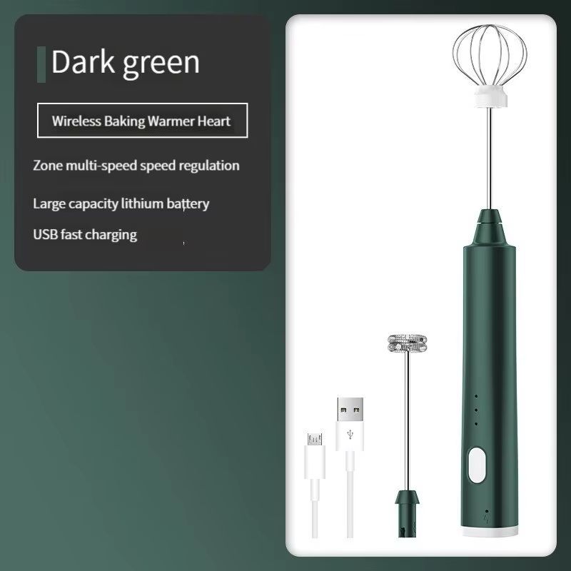 USB Rechargeable Handheld Egg Beater 3 Speeds Electric Milk Frother Foam Maker Mixer Coffee Drink Frothing Wand Foamer