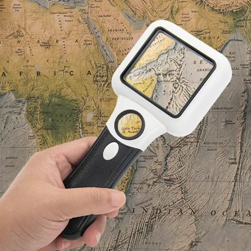 45x reading magnifying glass with LED light, UV light, handheld magnifying glass, luminous jewelry, senior magnifying glass with light handheld magnifying glass, high-definition high-power magnifying