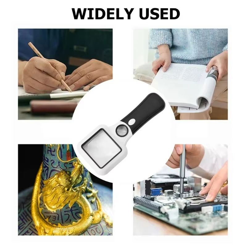 45x reading magnifying glass with LED light, UV light, handheld magnifying glass, luminous jewelry, senior magnifying glass with light handheld magnifying glass, high-definition high-power magnifying