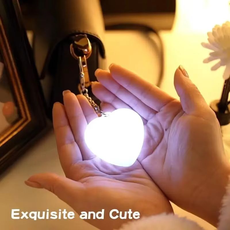 Touch sensitive LED charging light handbag, rechargeable pendant keychain, touch sensitive night light, heart-shaped light