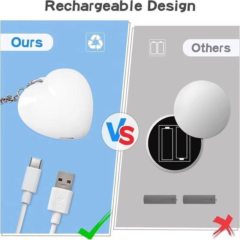 Touch sensitive LED charging light handbag, rechargeable pendant keychain, touch sensitive night light, heart-shaped light