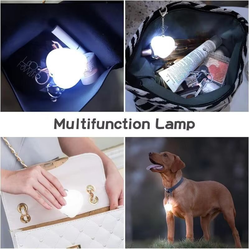 Touch sensitive LED charging light handbag, rechargeable pendant keychain, touch sensitive night light, heart-shaped light