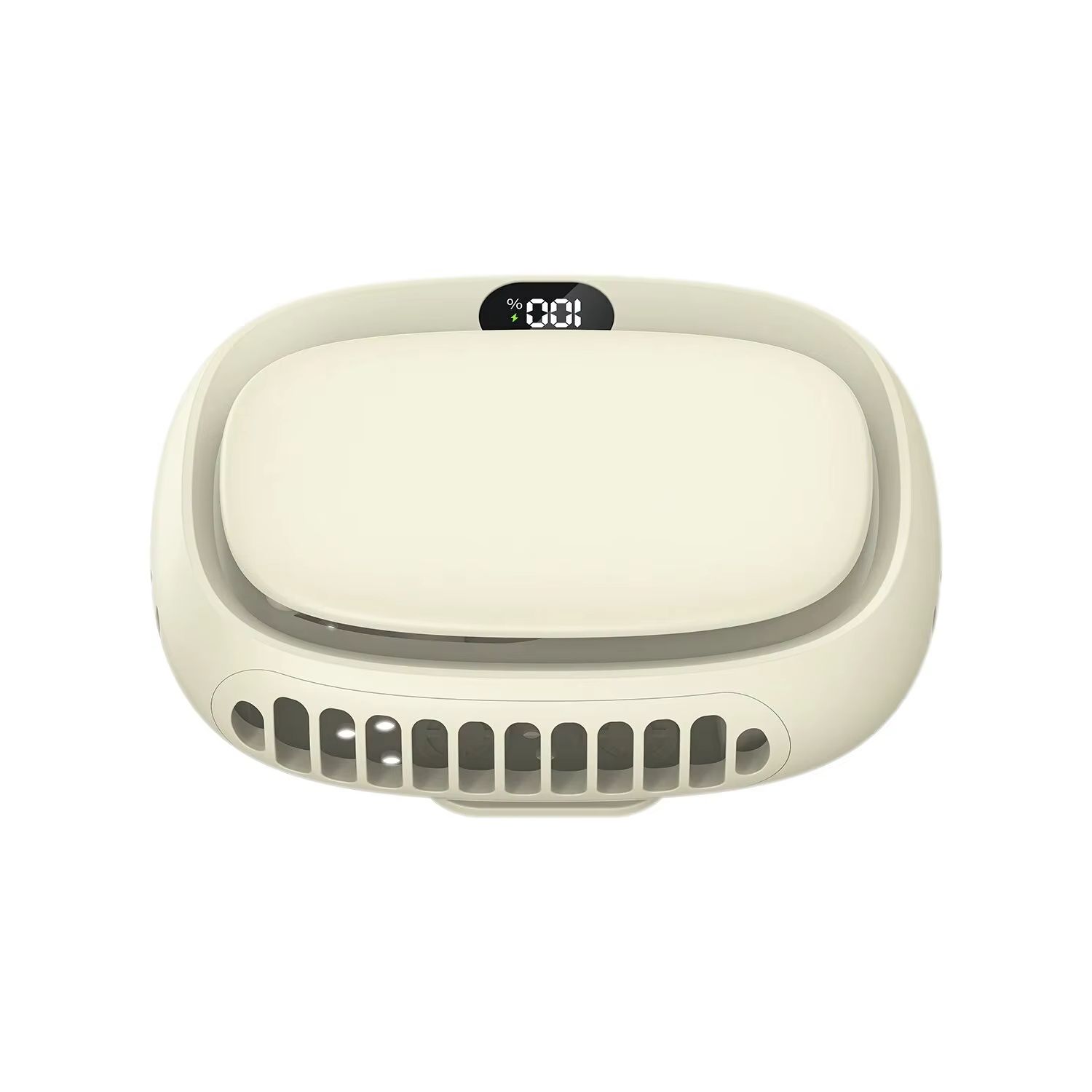 1800mAh handheld mini fan with multifunctional neck hanging fan, 5-speed USB rechargeable fan with display screen, portable USB outdoor five speed high wind silent neck hanging small fan