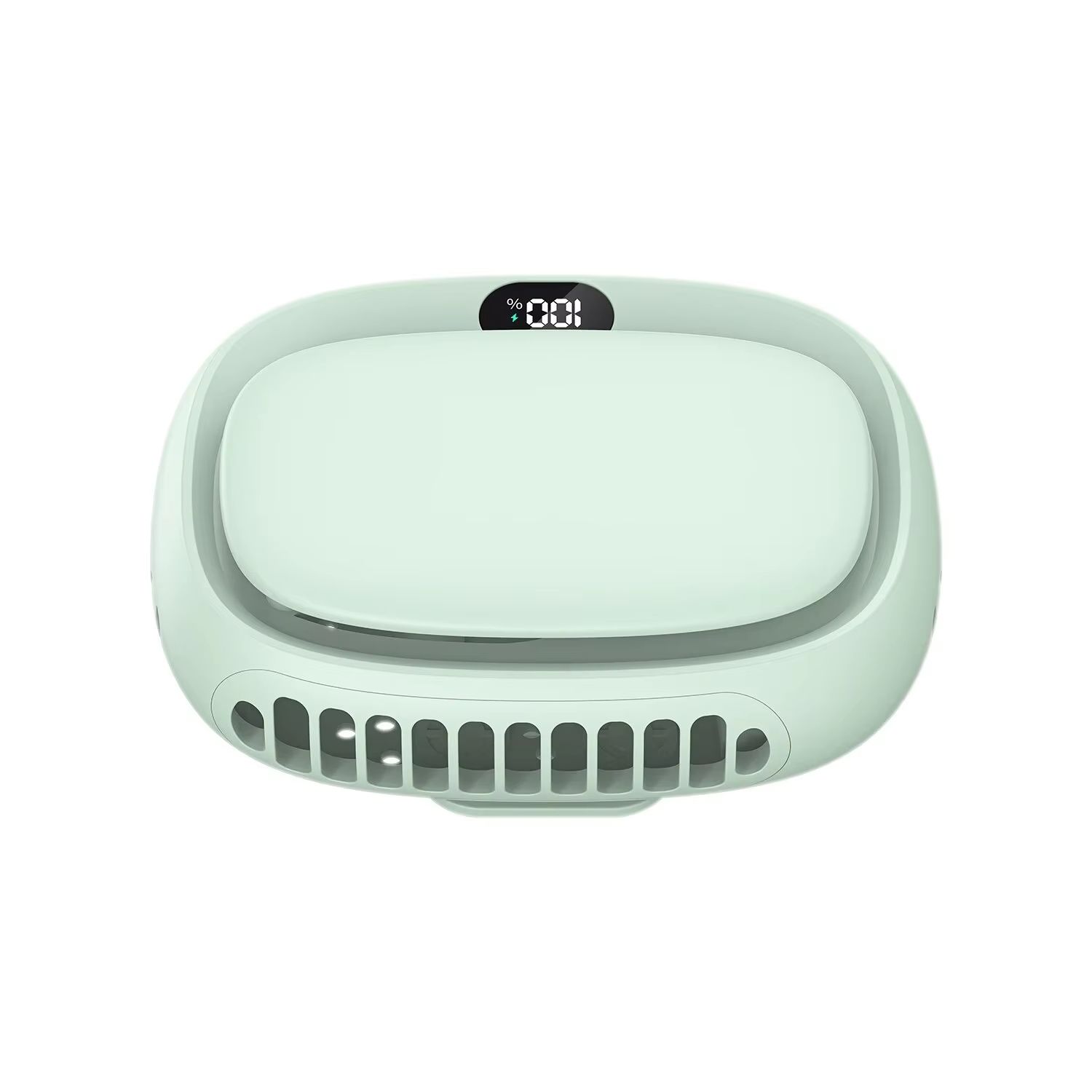 1800mAh handheld mini fan with multifunctional neck hanging fan, 5-speed USB rechargeable fan with display screen, portable USB outdoor five speed high wind silent neck hanging small fan