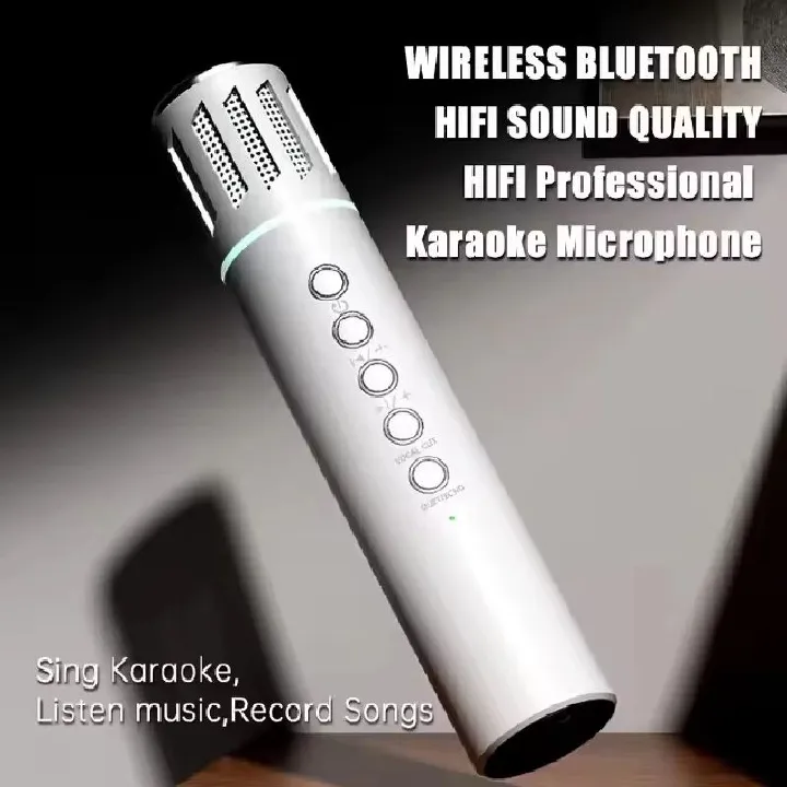 2 in 1 Karaoke Wireless Microphone Handheld Singing Mic With Bluetooth Speakers Portable Condenser for Phone Car Support TF Card